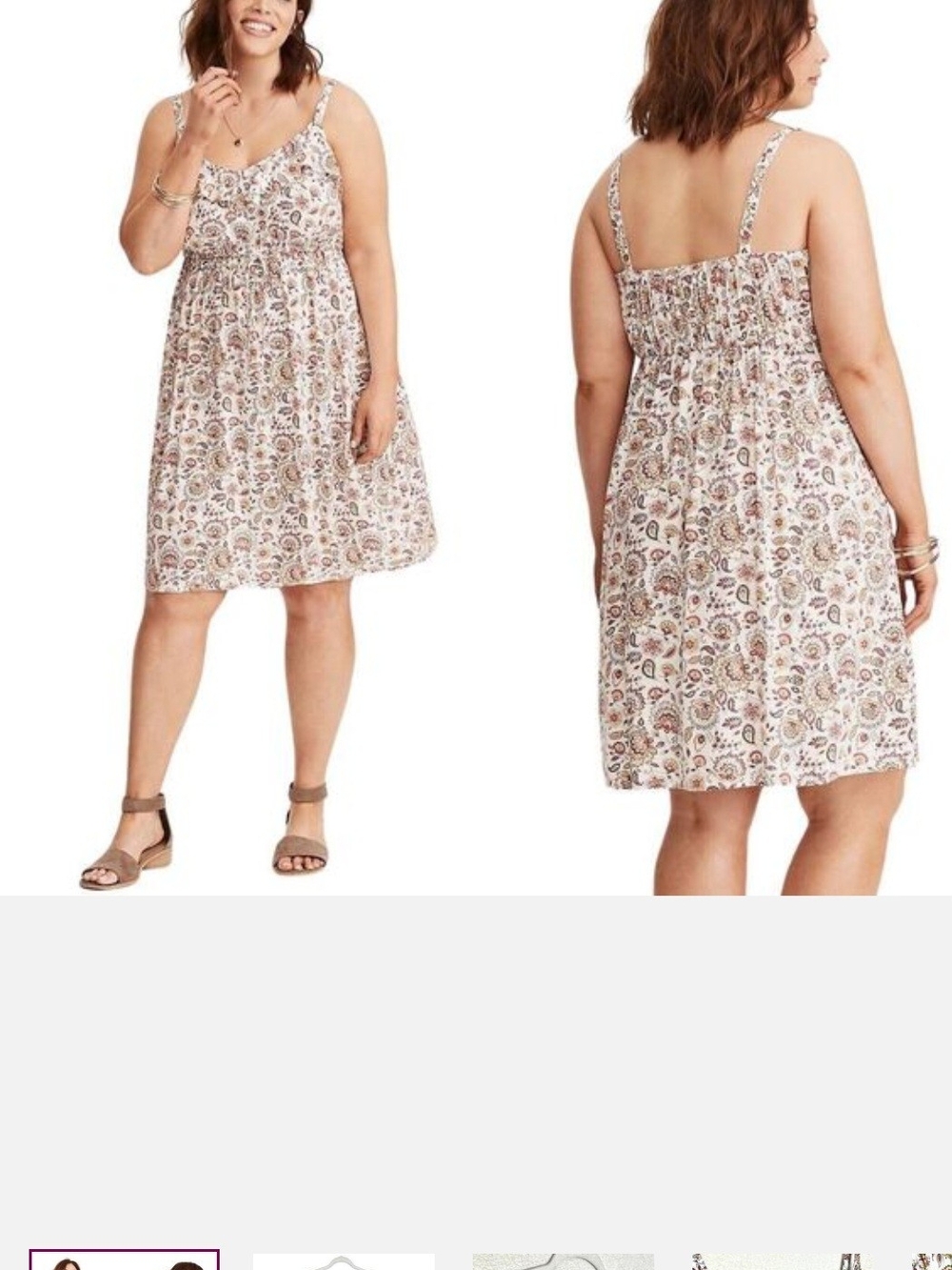 Torrid Cream Paisley Print Midi Dress